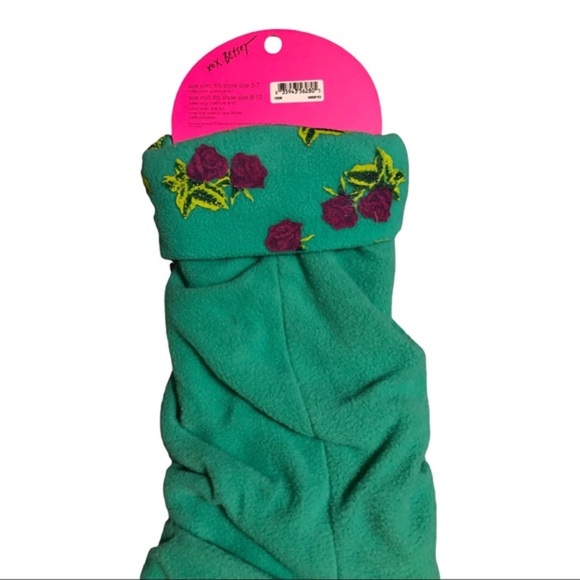 Betsey Johnson gray knitted knee hi fleece boot liner feet boot warmers - Picture 9 of 12